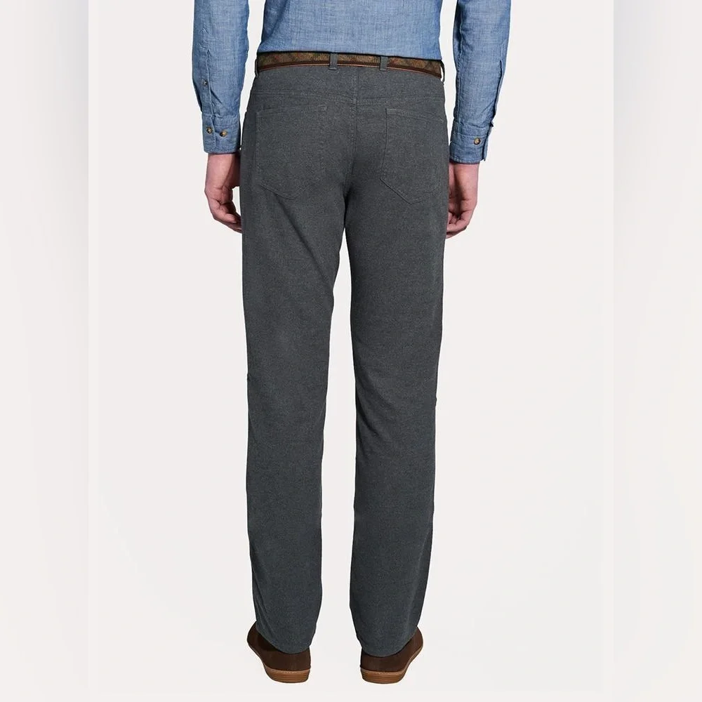 Peter Millar Mens Mountainside Flannel Five Pocket Pant Sz 32 Charcoal Grey